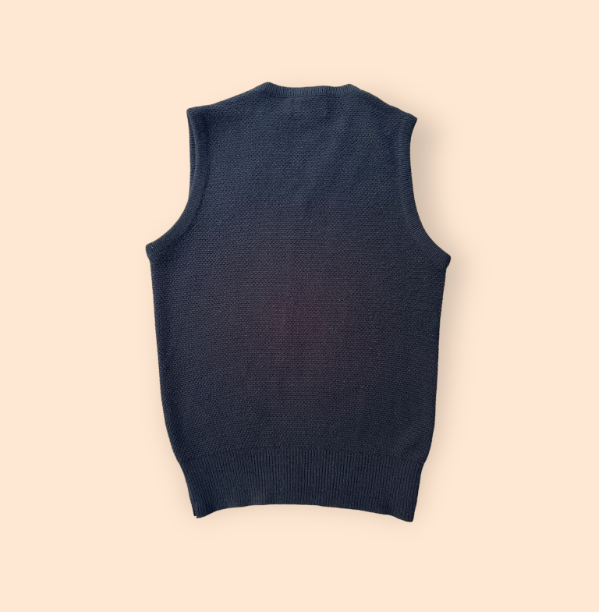 Vintage Dior Sweater Vest in Black Waffle Knit