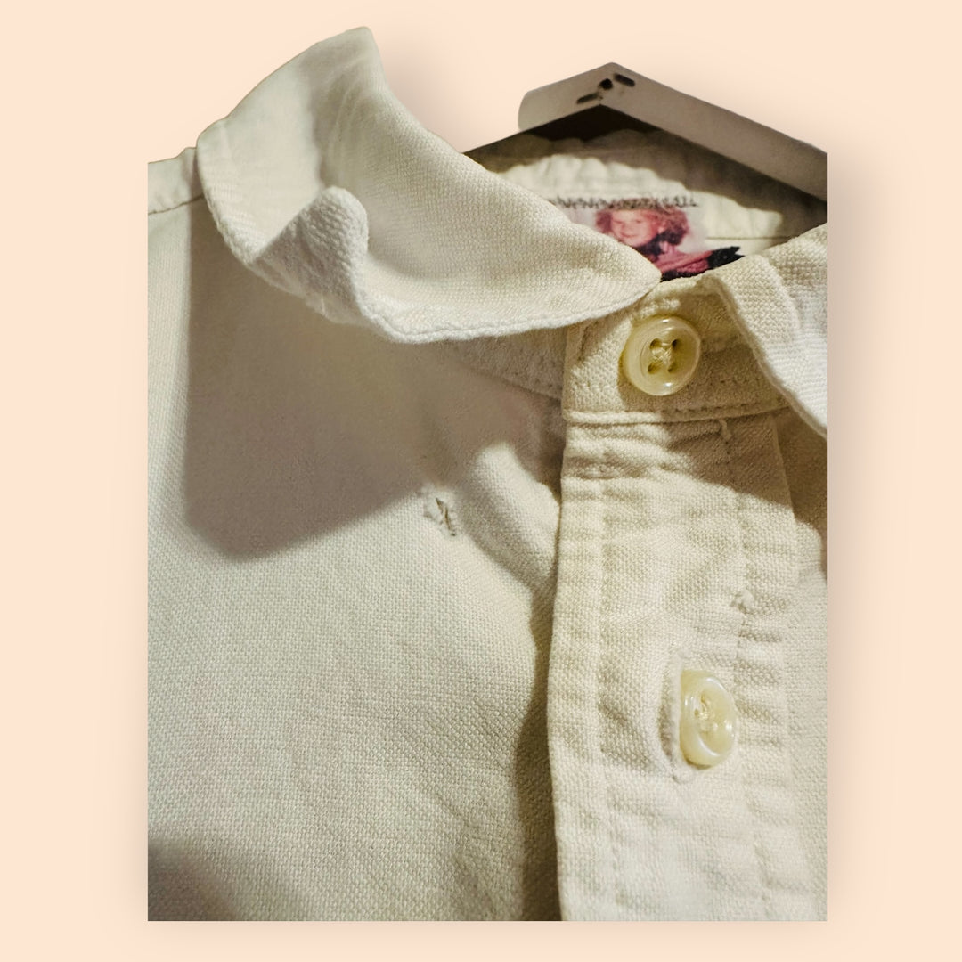 Vintage Sleeveless Button Down Shirt with Unicorn Patch