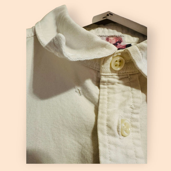 Vintage Sleeveless Button Down Shirt with Unicorn Patch